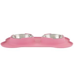 Silicone Mat with Double Dog Bowls